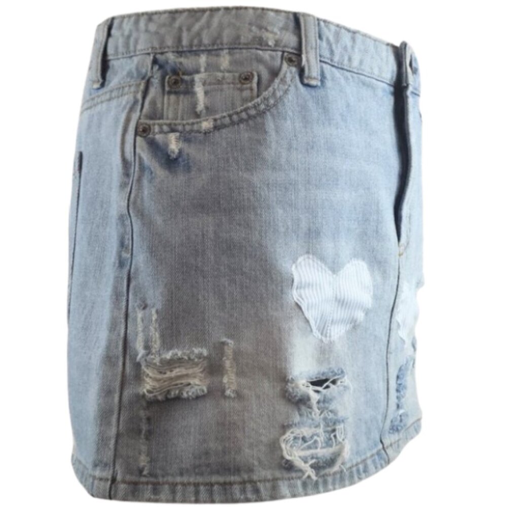 American Eagle Upcycled Patchwork Distressed Deni… - image 4